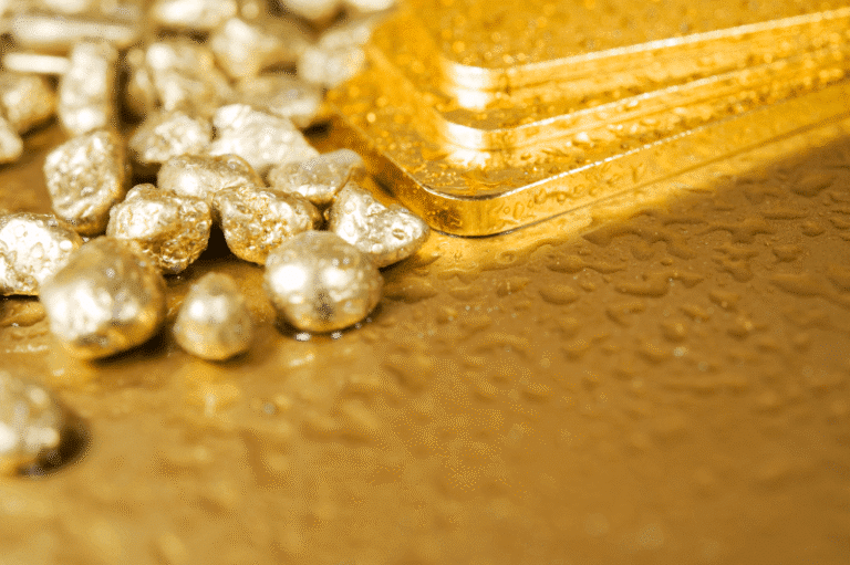 Gold als Barren und Nuggets